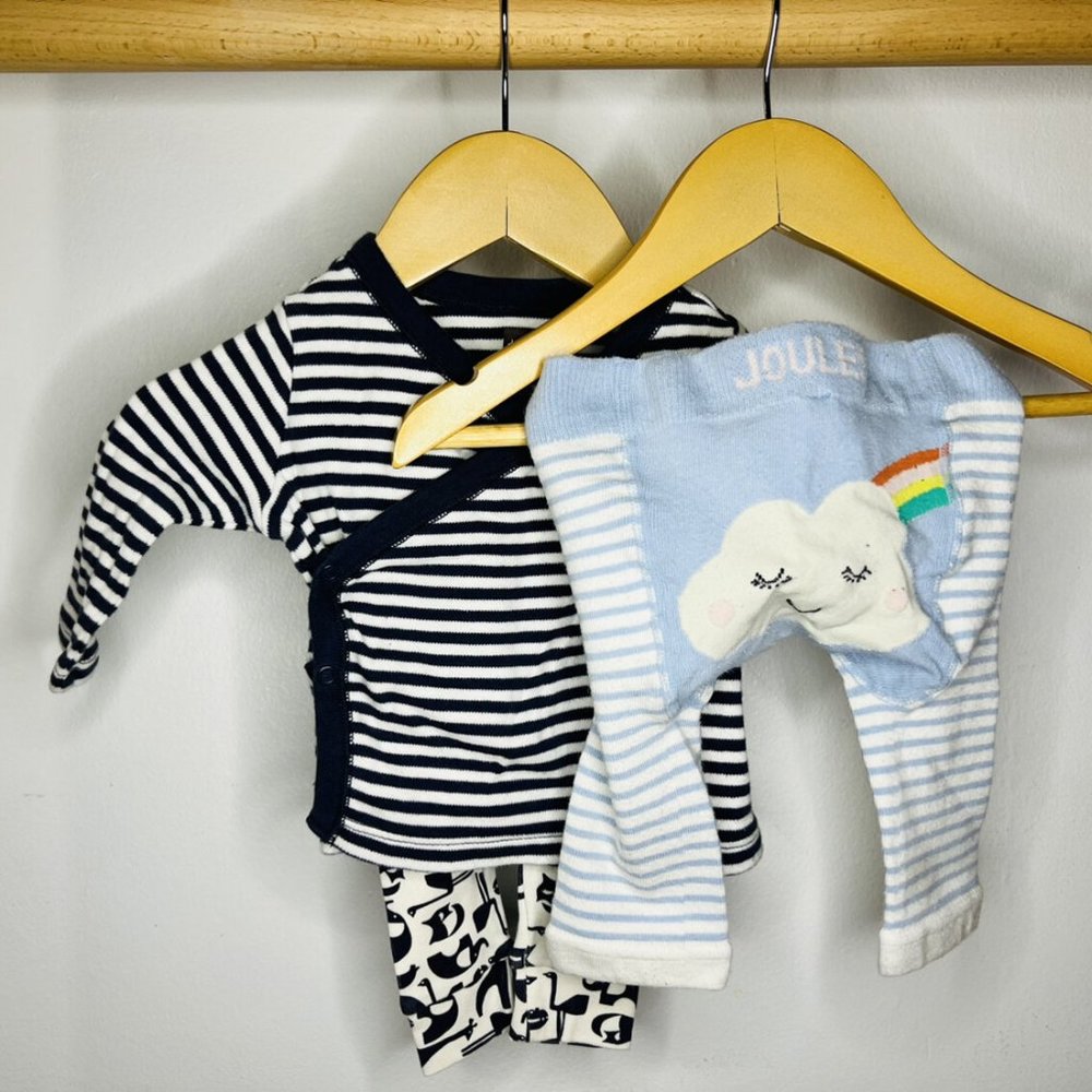Tea Collection Baby Wrap Top Set And Joules leggings  (0 - 3 months)